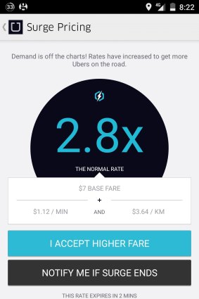Uber prices skyrocketed on Australia Day along with peak demand.