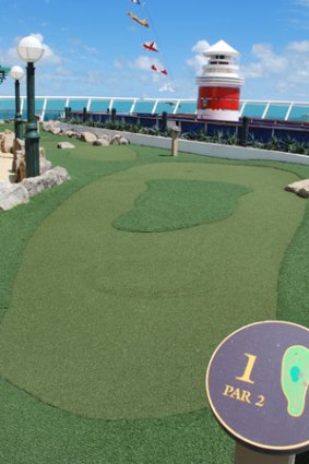 Voyage of the Sea's own mini-golf course.