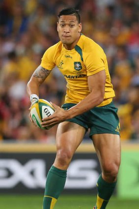 Utilising strengths: Israel Folau of the Wallabies.