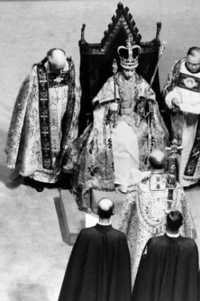 Queen Elizabeth II at her coronation on June 2, 1952.
