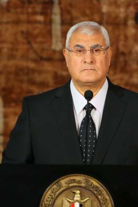 First nation-wide address: Egypt's interim President Adly Mansour said a return to democratic rule, restoring security and improving the country's ailing economy are his government's top priorities.