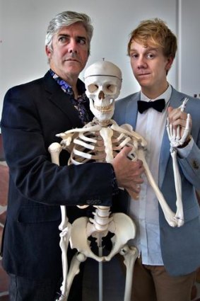 Funny bones: Shaun Micallef, Josh Thomas and friend.