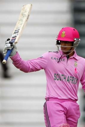 South Africa's Quinton de Kock playing for the South African one day international team.