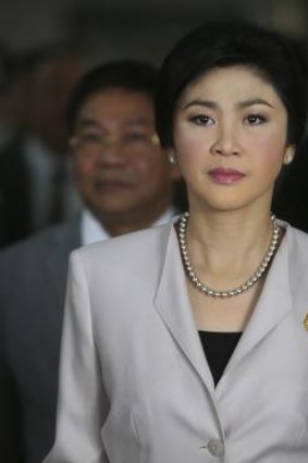 Pressing ahead with Sunday's poll: Thai Prime Minister Yingluck Shinawatra.