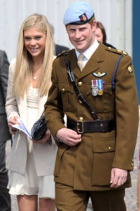 Prince Harry and girlfriend Chelsy Davy are all smiles.