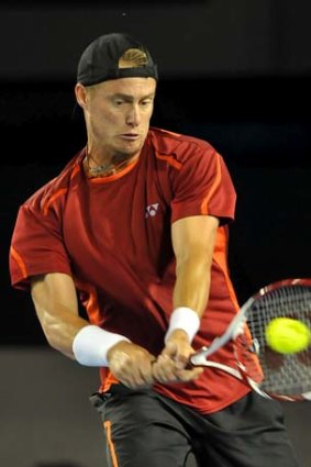 Big game player ... Lleyton Hewitt will need all of his experience against Milos Raonic tonight.