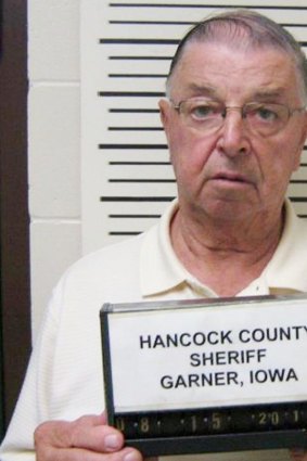 A photo provided by the Hancock County Sheriff's Department shows Henry Rayhons after he was arrested. 