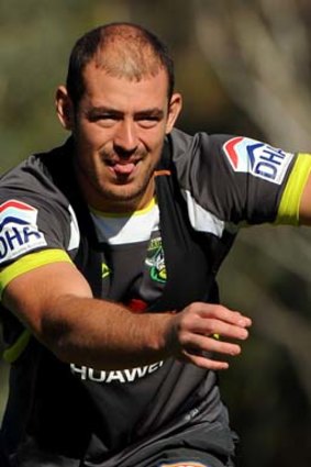 Back in action: Terry Campese trains on Friday.