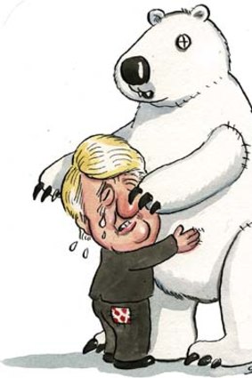 Warren Anderson ... in need of a bear hug. <em>Illustration: John Shakespeare</em>