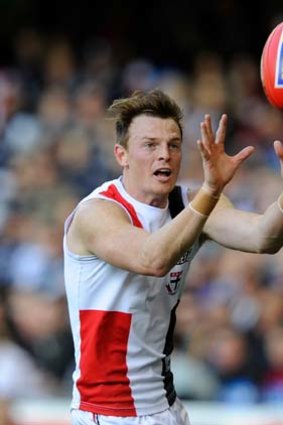 Up in the air: Brendon Goddard.