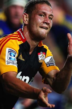 Back from injury: Tawera Kerr-Barlow of the Chiefs.