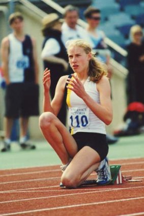 Kim Crow ...  on track before a recurring foot injury put her out of that sport.