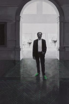 The 2015 Archibald Prize finalist by Tianli Zu <i>Edmund, your Twomblys are behind you</i>.