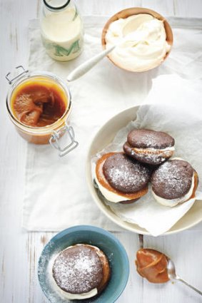 Sweet success … chocolate whoopie pies with salted caramel.