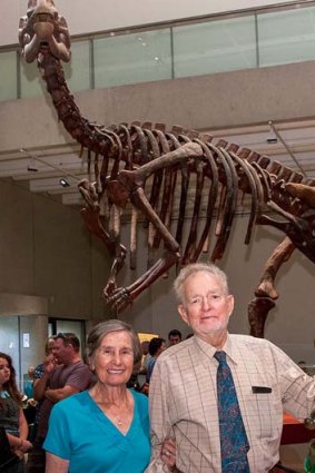 Grazier Doug Langdon, and his wife Pearl, who discovered the bones of the Muttaburrasaurus 50 years ago.