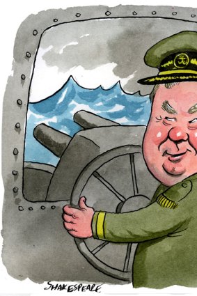 Tongue-tied ... ANZ chief Mike Smith is struggling with his catchphrases. Illustration: John Shakespeare.