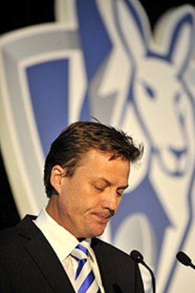 James Brayshaw last night at the Roos' annual meeting.