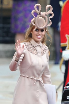 Princess Beatrice wears her much derided Phillip Treacy hat.