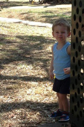The two-year-old was found at the bottom of a dam on Flynn Road at South Maclean, south of Brisbane, about 8 hours after he went missing.