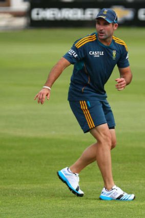Dean Elgar during a South African training session.