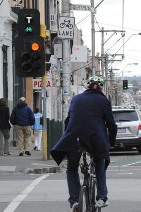 A sensor has been installed at the corner of Gertrude and Brunswick streets to give cyclists a three second head start.