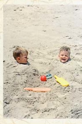 Buried treasures ? the beach was a delight for country kid Anne Fulwood (bottom right).