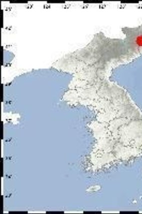 The position of Punggye-ri in North Korea.