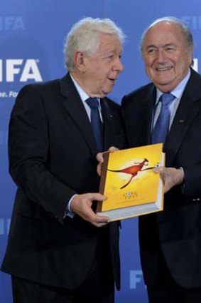 Great expectations ... Lowy with Sepp Blatter at the launch of Australia's unsuccessful World Cup bid.