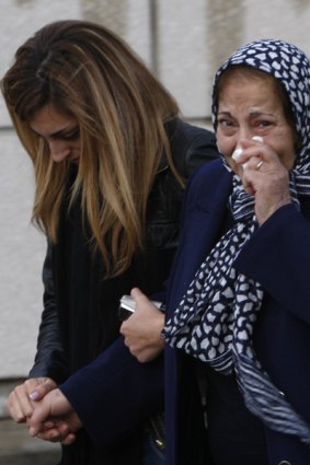 Grief ... relatives of passengers arrive at Beirut Airport.