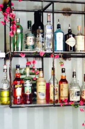 The drinks that line the wall at unpretentiously decorated The Standard