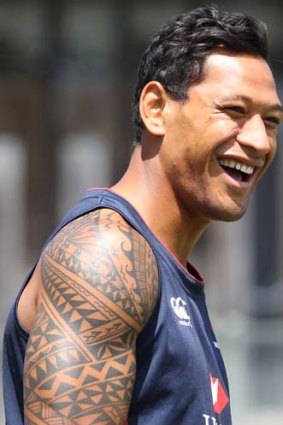 Israel Folau ... is barging  into a back line that boasts more raw talent than a Beijing ping-pong academy.