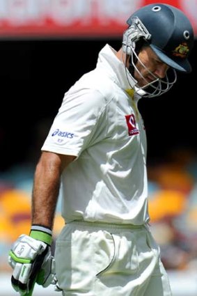 Exiting &#8230; Ricky Ponting after again missing a century.
