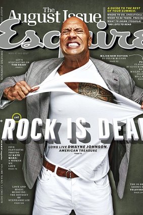 "Rock is dead": Dwayne Johnson on the cover of Esquire.