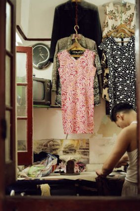 A tailor at work in Shanghai.