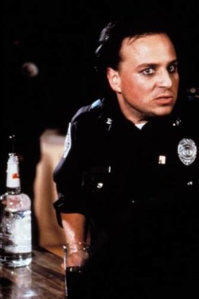 Bobcat Goldthwait in the 1986 film <i>Police Academy 3: Back In Training</i>.