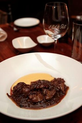 Chicken livers on polenta from Il Solito Posto.