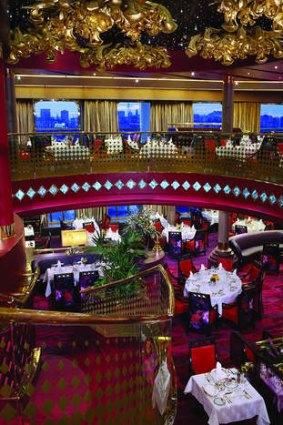 A dining room on the Holland America Line's MS Oosterdam.