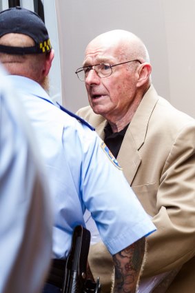 Roger Rogerson leaving court earlier in the trial.