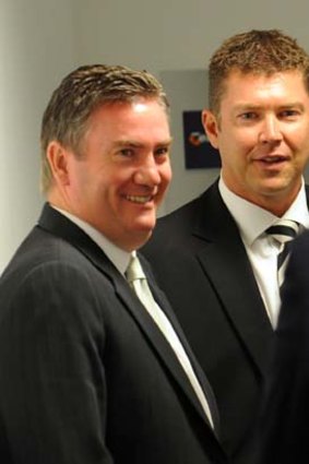 Collingwood president Eddie McGuire and chief executive Gary Pert.