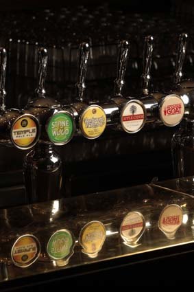 Australian craft beer taps.