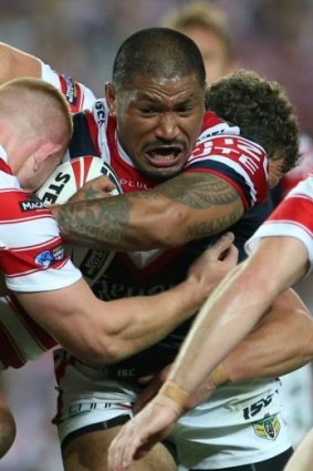 Frank-Paul Nu'uausala in action for the Roosters.