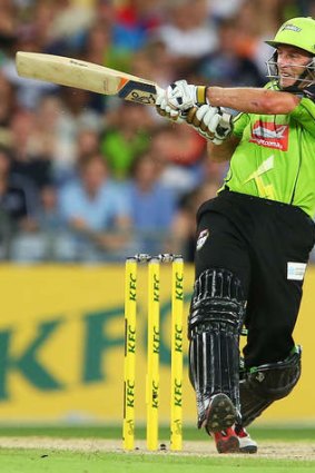 Another loss: Mike Hussey and the Sydney Thunder were defeated by the Melbourne Stars at ANZ Stadium.