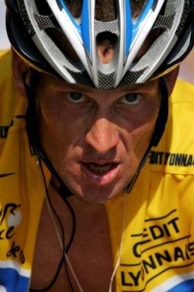 Fallen hero: Lance Armstrong during the 2005 Tour de France.