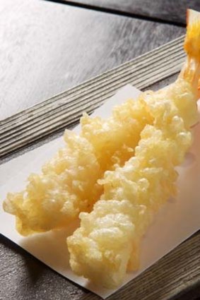 Chef Shigeo Yoshihara's prawn tempura.