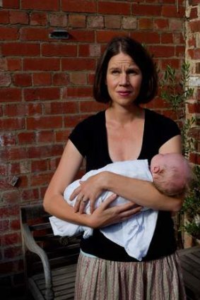 Publisher Katie Risdale, 36, with baby Lachlan.