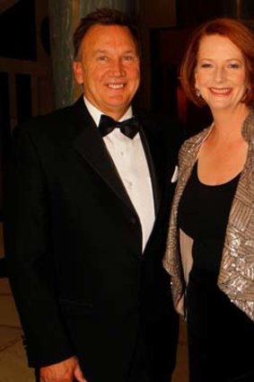 Prime Minister Julia Gillard and Tim Mathieson arrive at this year's mid-winter Ball.