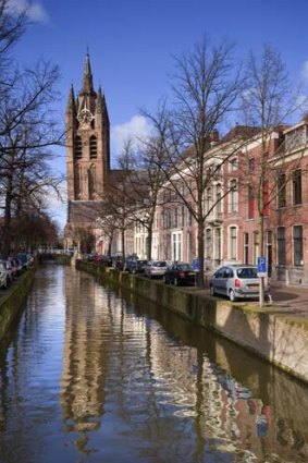 Dutch treat... Oude Delft Canal and the New Church, which houses William of Orange's tomb.