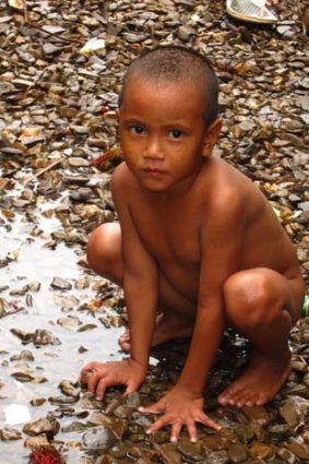 A Moken sea gypsy boy on Koh Lau.