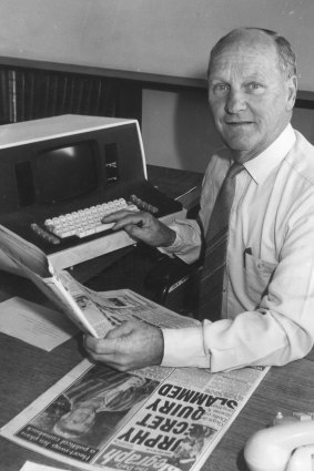 Ray Leeson on his last day as editor, in 1988.