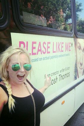 'So excited' ... Meghan McCain - daughter of former US presidential candidate John McCain - tweeted a picture of herself in front of a Josh Thomas ad on a New York City bus.